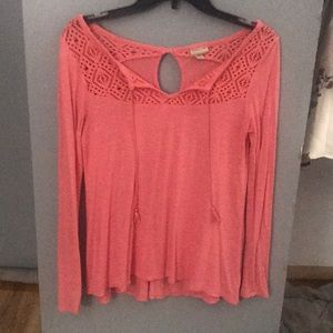 Aeropostale Light Pink Long Sleeve Blouse